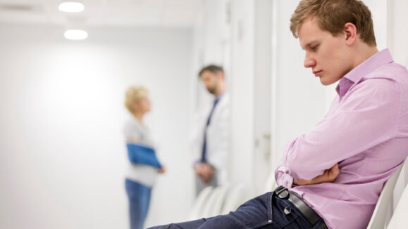 Cropped,Photo,Of,Man,Possibly,With,Depression,Sitting,In,Hospital