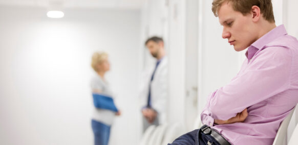 Cropped,Photo,Of,Man,Possibly,With,Depression,Sitting,In,Hospital