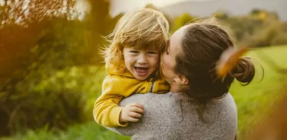 Accompanying image of woman and child